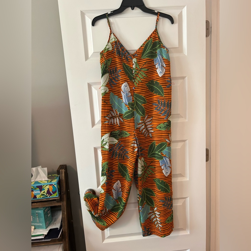 Cotton On Orange and Green‎ Tropical Jumpsuit